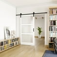 thumbnail image 2 of 42 in. x 84 in. 3-Lites Tempered Frosted Glass and MDF Sliding Barn Door with Hardware Kit, 2 of 6