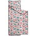 thumbnail image 2 of Dinosaur and Volcano Pink Pattern Teens Toddler Nap Mat with Pillow, Sleeping Mat Bag for Preschool Daycare 59"x22", 2 of 6