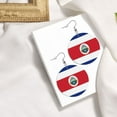 thumbnail image 4 of Flag Of Costa Rica Dangle Round Lightweight Drop Circle Earrings For Women, 4 of 6