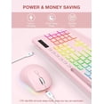 thumbnail image 4 of Wireless Keyboard and Mouse Combo with 9 Backlit, Wrist Rest & Phone Holder,Pink, New, 4 of 9