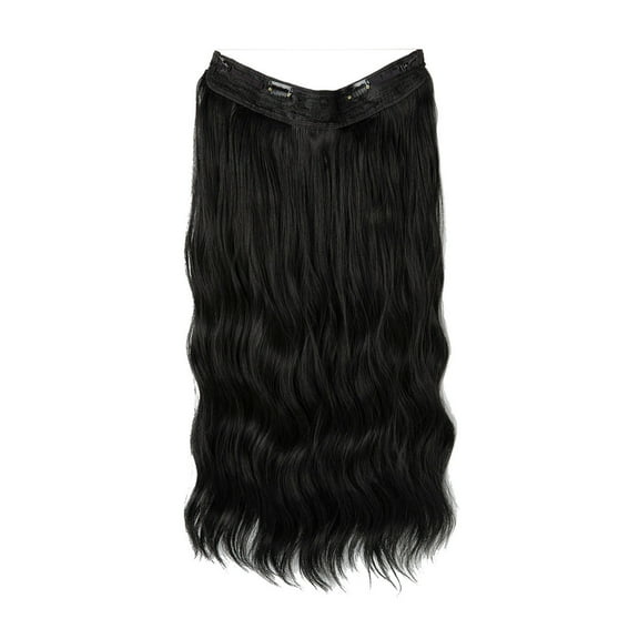 Synthetic Wire Hair Extension - 16 Inch, Wave Curly - Clip-In, Transparent Headband, Adjustable - for Women, Thickening/Lengthening Hair