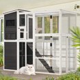 thumbnail image 5 of AECOJOY Catio Cat House Outdoor Cat cage Catio Enclosure for Cats Clearance Pet House, Grey, 5 of 13