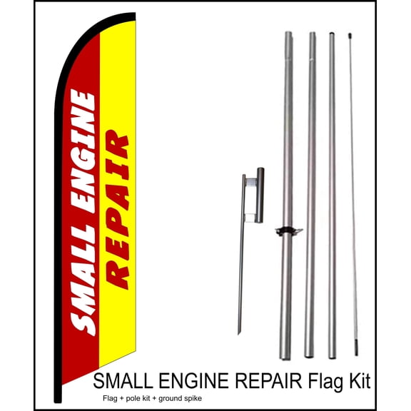 Small Engine Repair Swooper Flag Kit, 15 ft tall  - by flagsandsigns