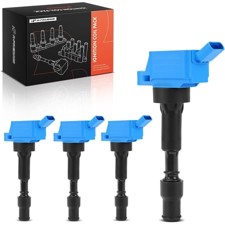 A-Premium Engine Ignition Coil Pack Compatible with Hyundai Elantra 2015-2020, Sonata 2015-2019, Veloster 2019-2021, Kona 2018-2021 & Kia Soul 2020-2023, Optima, Forte, Seltos, Blue, Set of 4