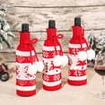 thumbnail image 3 of Yuarrent Cubierta tejida para botella de vino, copo de nieve elástico Universal, ropa de Navidad de Año Nuevo, Bola de piel, banda de champán, Kits de decoración para fiestas Tipo 1 Yuarrent HA068797-01, 3 of 6