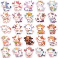 thumbnail image 3 of 150 pegatinas de vaca kawaii, pegatinas de vaca arcoíris de dibujos animados, calcomanías estéticas de vinilo, pegatinas impermeables para botellas de agua, portátiles, equipaje, casco, patineta, sno, 3 of 5