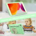 thumbnail image 5 of Compatible with iPad mini 6/mini 2024, Case for Kids Boy Girl Gift, Cute Butterfly Wings Kickstand Shockproof Silicone Heavy Duty Rugged Cover with Shoulder Strap - Green+Beige, 5 of 7