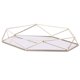 thumbnail image 1 of Bandeja decorativa hexagonal Yotijar alambre de hierro base de espejo acrílico dorado, 1 of 10