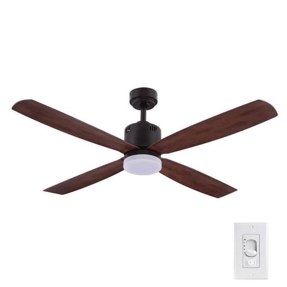 Open Box Kitteridge 52 in. LED Indoor Medium Wood Ceiling Fan with Light Kit