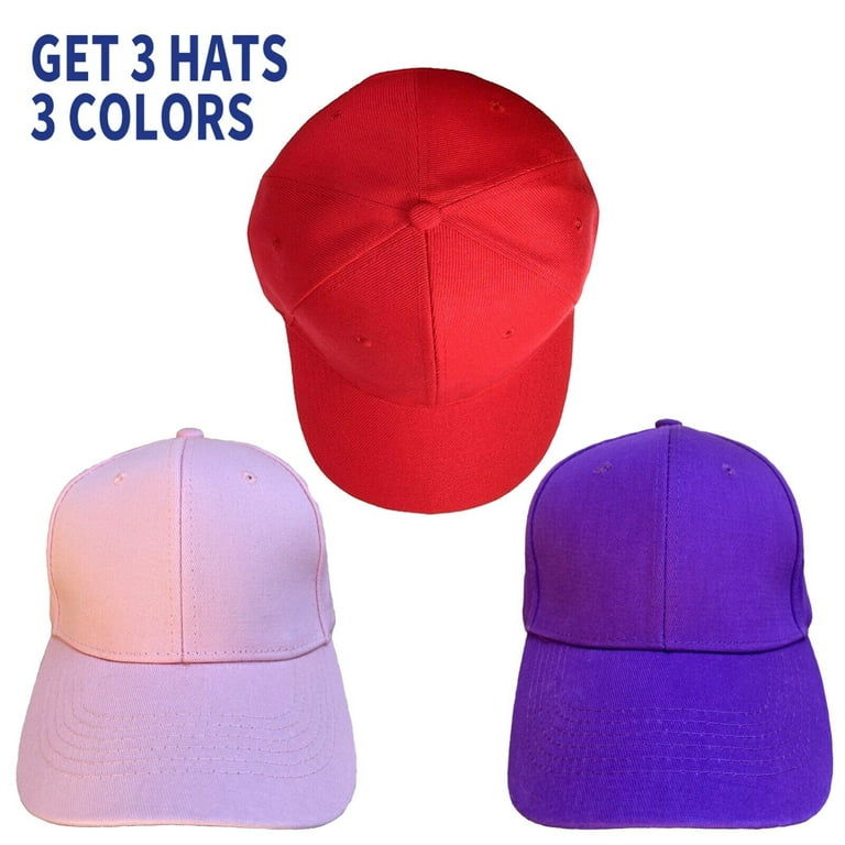 Solid Cotton Plain 100% Baseball of Flex Set Cap, Polo-Style Structured One Women Hats, 3, Size Hat Fit Adjustable