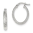 thumbnail image 1 of Sterling Silver Textured Hollow Oval Hoop Earrings QE8257, 1 of 2