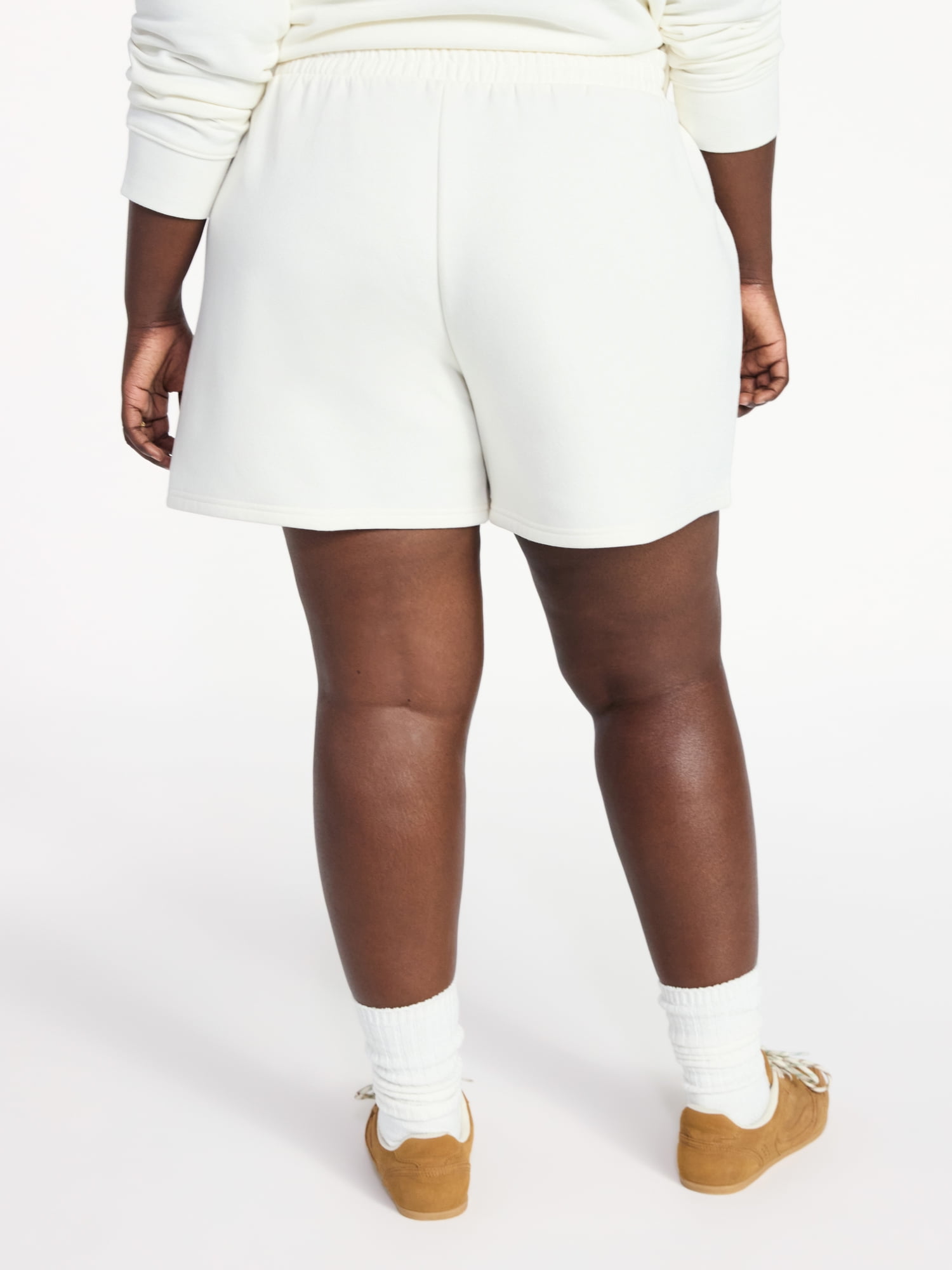 Terra & Sky Women's Plus Size Fleece Shorts with Pockets, Sizes 0X-5X