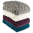 thumbnail image 3 of Ruched Fur Throw Ivory 50x60", 3 of 4