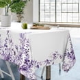 thumbnail image 4 of Eucalyptus Leaves Tablecloth Waterproof Fabric,Rectangle Watercolor Oil-Proof Wrinkle Resistant Table Cover for Dining Table, Buffet Parties and Campin,Purple Leaves(60" x 84" inch), 4 of 6