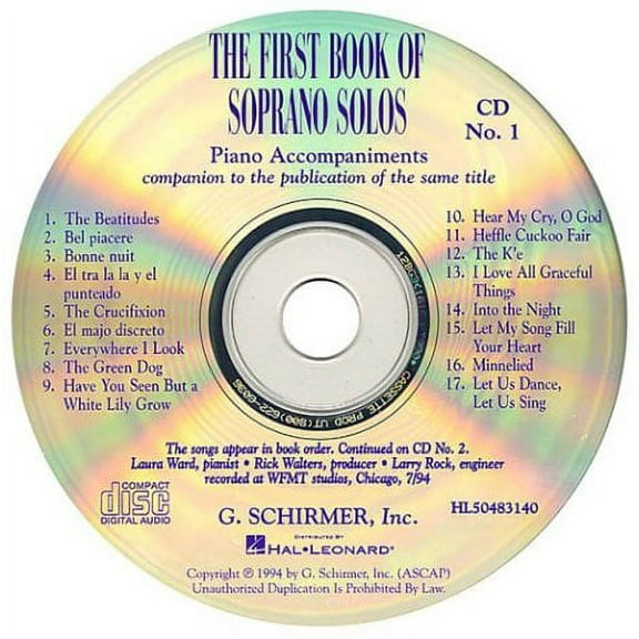 FIRST BOOK OF SOPRANO SOLOS  SET OF 2 ACCOMPANIMENT CDS
