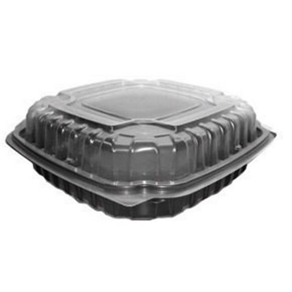 Anchor Packaging 4669911 9 x 9 in. Hinged Black Base Clear Lid - Case of 100