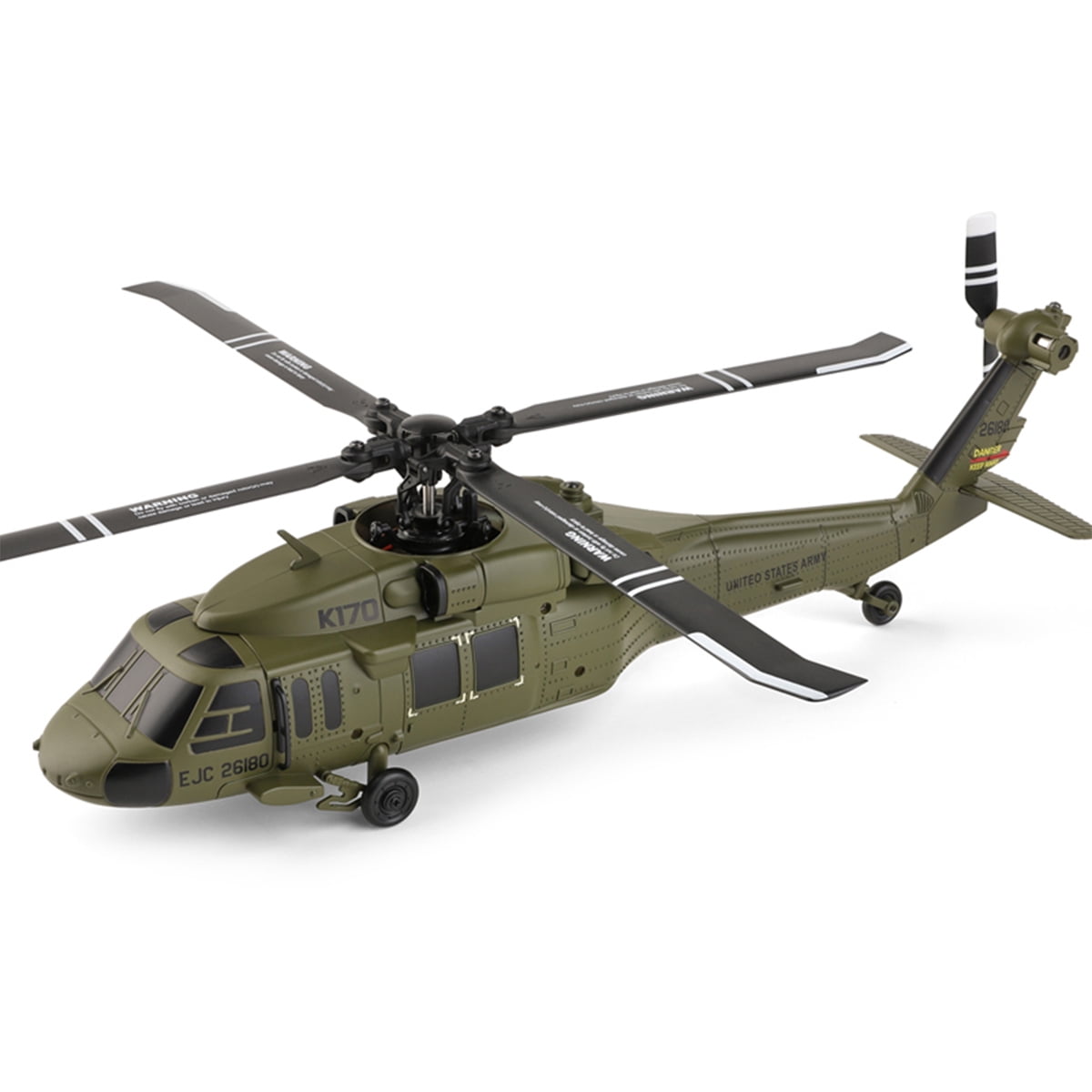 WL K170 Black-Hawk UH-60L 170 Size 2.4G 4CH Flybarless RC Helicopter with Adjustable Left and right Hand Throttle (RTF Version)+Battery
