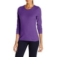 thumbnail image 3 of Hanes Women`s Long-Sleeve Crewneck T-Shirt, M, Violet Splendor, 3 of 3