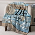 thumbnail image 6 of Blue Coastal Nautical Throw Blankets, Life Is Better at The Beach Soft Fleece Blanket Decorative for Home Sofa Couch Chair Living Bedroom, 30x40 Inches, Farmhouse, 6 of 8