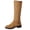 Black/Tan/Brown, variant on SKIYLEVZ Knee-High Boots for Women Faux Leather Knee High Boots Wide Calf Available Slip-On Square Heel Solid Color High Boots Knee-High Shoes Casual Winter Fashion Boots