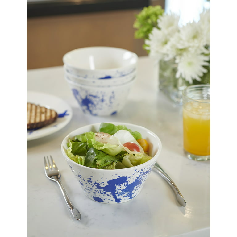 LIFVER 9inch Porcelain Soup Bowls Set of 4, 48 oz White Large Pasta Bowl,  Deep Serve Bowls for Salad/Cereal