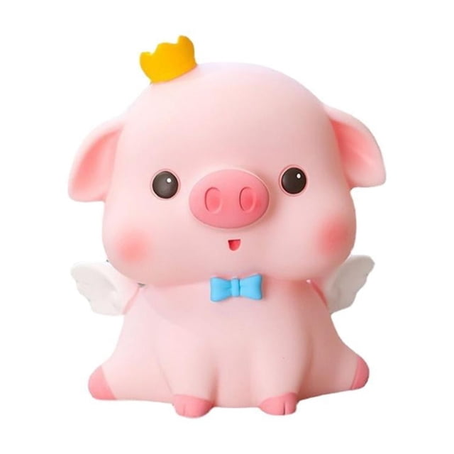 Alcancía de cerdo, artesanía, obra de arte, decoración, regalo, fácil de usar, tarro de dinero, figura de cerdo Cerdo mediano con ojos abiertos