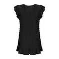 thumbnail image 6 of SMihono Summer Fall Dresses for Women 2025 V Neck Cap Sleeve Ruffle Hem Smock Short Casual Outings Beach Dress Black XL, 6 of 8