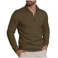 thumbnail image 2 of RRMuAzgs Men's Quarter Zip Up Pullover Long Sleeve Casual Sweatshirt Lightweight Stand Up Collar Solid Color Sweaters, 2 of 6