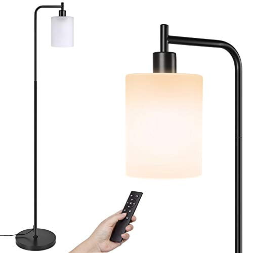 Led Floor Lamp 4 Colors Temperature Modern Light With Remote Foot Control Industrial Standing Lamps Hanging Jade Matte Glass Shade For Bedrooms Living Room 9w Bulb Included Black Com Led Floor Lamp 4 Colors Temperature, Hudson Industrial Floor Lamp Black Threshold