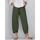 thumbnail image 1 of Pantalones casuales sueltos de lino y algodón con cintura elástica de primavera y verano para mujer, 1 of 5