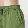 thumbnail image 3 of Vedolay Women's Summer Solid Color Drawstring Elastic Waist Shorts with Pockets,Green XXL, 3 of 5