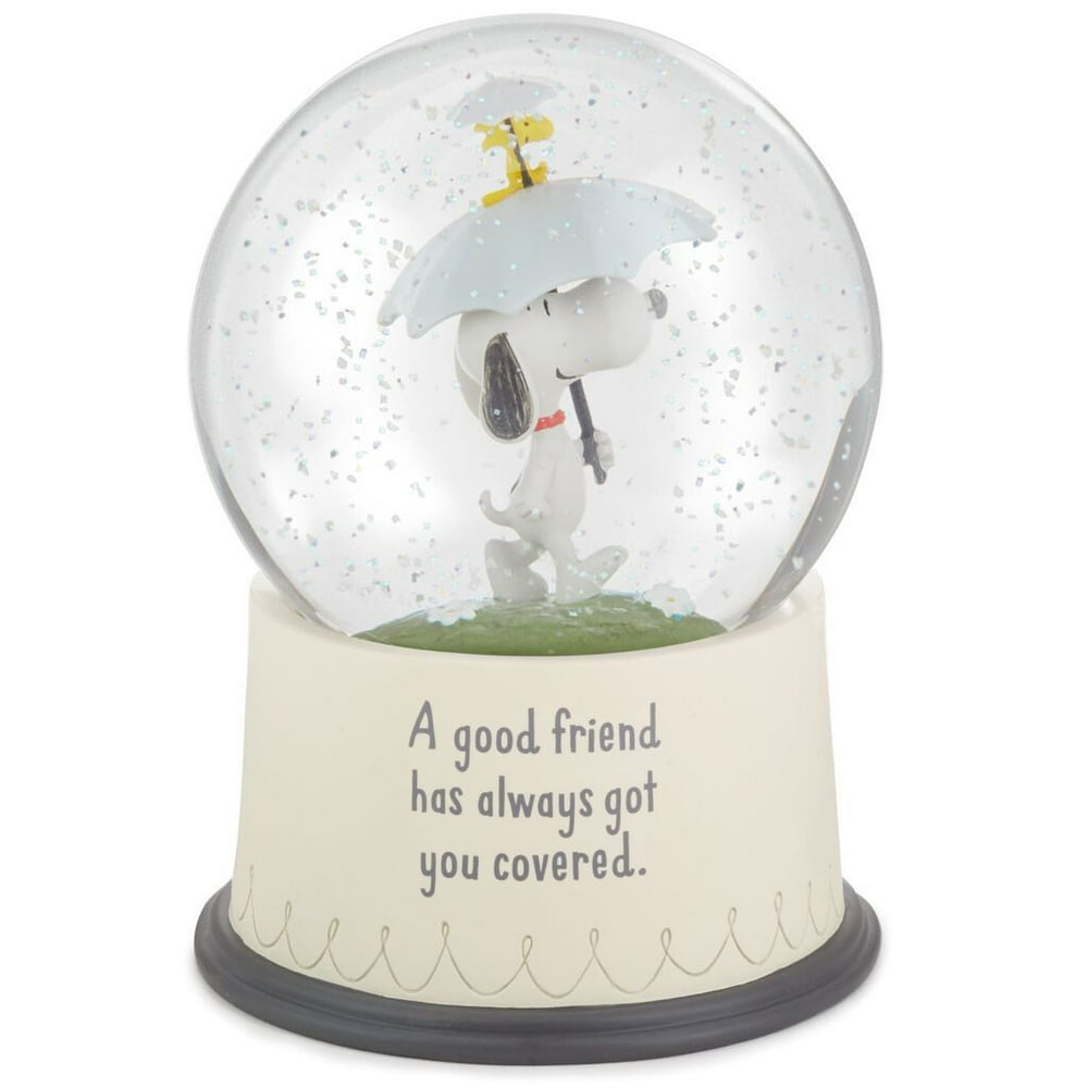 Hallmark Peanuts Snoopy and Woodstock Good Friends Snow Globe New