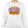 thumbnail image 2 of Retro Pumpkin Spooky Season Sweatshirt Unisex Medium White, 2 of 5