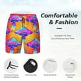 thumbnail image 5 of Gaeub Magic Mushrooms Mens Swim Trunks Stretch Beach Shorts Quick Dry for Men Swim Shorts Swimwear with Pockets- X-Large, 5 of 9