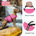 thumbnail image 3 of Dog Life Jacket Dog Life Vest for Swimming Puppy Float Vest Pet Swimming Vest Water Jacket Lifejacket Swim Lifejacket for Boarding Pool Durable Handle PFD XS Pink, 3 of 5