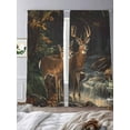 thumbnail image 2 of Autumn Deer Sheer Curtains for Living Room Bedroom Forest River Elk Vintage Sheer Curtains 84 Inch Long 2 Panels Set Light Filtering Curtain Window Treatments Drapes for Dining Room, 2 of 6
