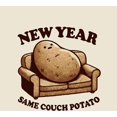 thumbnail image 4 of New Year Same Couch Potato Adult Natural Crew Neck Short Sleeve Tee-Medium, 4 of 4