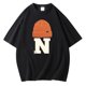 thumbnail image 1 of Camiseta Casual de Manga Corta de la Blusa de Cuello Redondo, Mangas de Mano para Hombres, 1 of 3