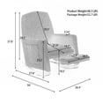 thumbnail image 4 of Rocking Chair Nursery, Nursery Rocking Chairs with Adjustable Footrest and Side Pocket, Comfy Rocking Chairs in Teddy Fabric, Reading Arm Glider Chair for Living Room, Bedroom, Offices, Pink, 4 of 9