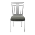 thumbnail image 5 of Armen Living Cleo Upholstered Modern Faux Leather & Steel Dining Chair in Gray, 5 of 8