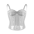 thumbnail image 4 of Gkeoshab Orange Corset Lace Bustier Corset Crop Tops for Women - Spaghetti Strap Corset Bustier Fashion Going Out Top Shapewear White L, 4 of 4