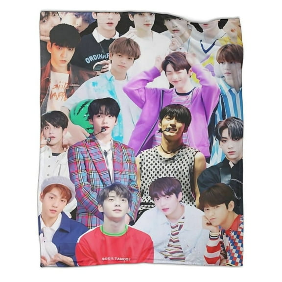 TXT SOOBIN Luxury Flannel Blanket - Super Soft & Anti-Static, Plush Warm Blanket for Sofa & Bed - Extra Large Cozy Throw - Home Decor Gift for Men & Women