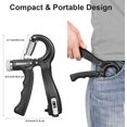 thumbnail image 5 of Fortalecedor de agarre manual, paquete de 2 ejercitadores de antebrazo de resistencia ajustable, 10-130 libras, entrenador de fuerza de agarre para entrenamiento de fuerza de muñeca y recuperación de lesiones ER, 5 of 5