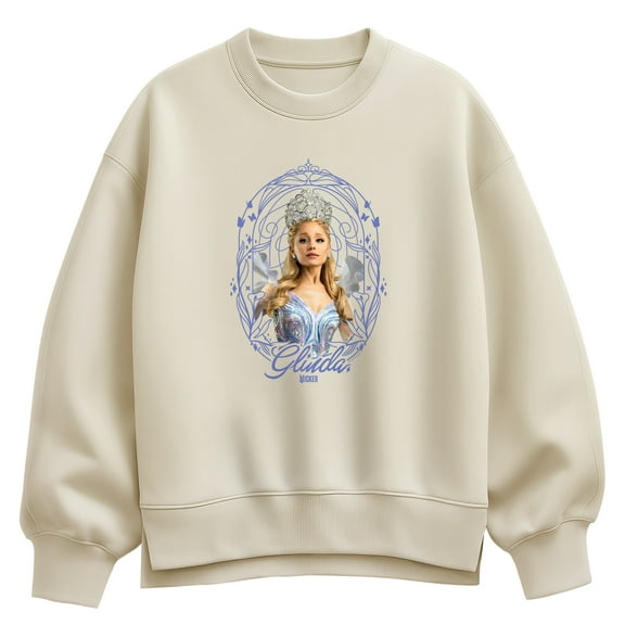 Wicked - Noveau Frame Glinda - Ladies Oversized Fleece Crew Sweatshirt