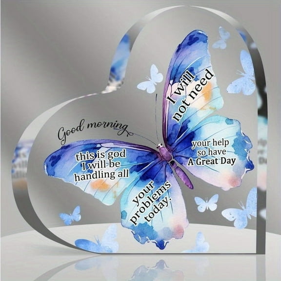 [Butterflies Inspirational Desk Decor] God Christian Gifts Religious Gifts for Women Butterflies Inspirational Desk Decor Engraved Keepsake Surprise Centerpiece Beautiful and Elegant Table Decoration