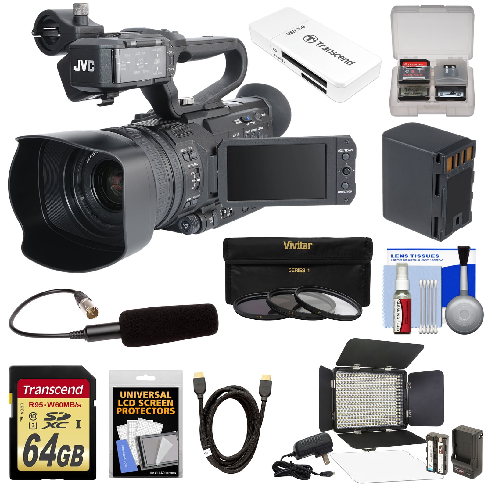 JVC GYHM170U Ultra 4K HD 4KCAM Professional Camcorder & Top Handle