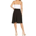 thumbnail image 3 of Women's 2 Pack Solid High Waist Flare A-line Midi Skirt with Elastic Waistband, 3 of 7