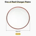 thumbnail image 2 of Uxcell 6pcs Clear Charger Plates Bulk, 13" Plastic Round Charger Plates with Bead Trim Dinner Dessert Plate for Wedding Party Event Table Setting Decoration, Red, 2 of 6