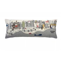 35 in. Tulsa Daylight Skyline Lumbar Decorative Pillow, White