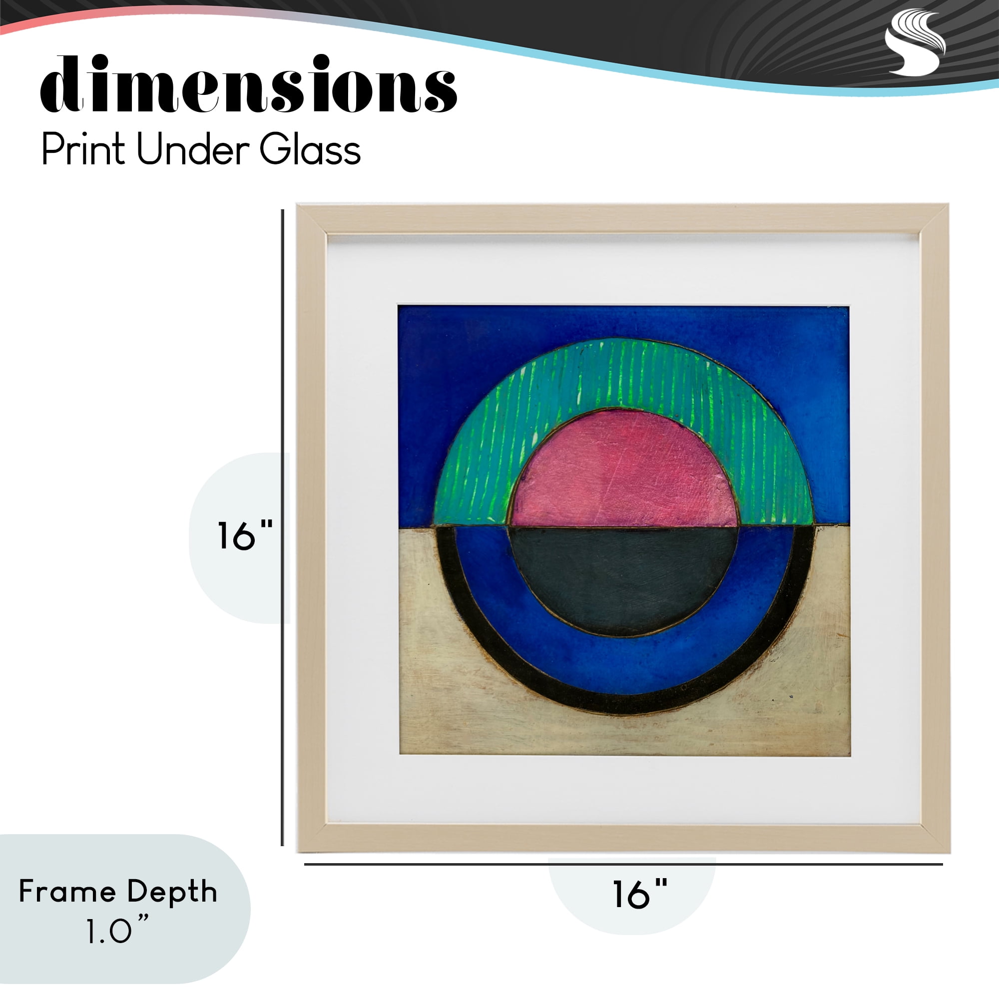 Stupell Industries Blue Toned Distressed Circle Birch Framed Print Under Glass, design by Matthew Finger